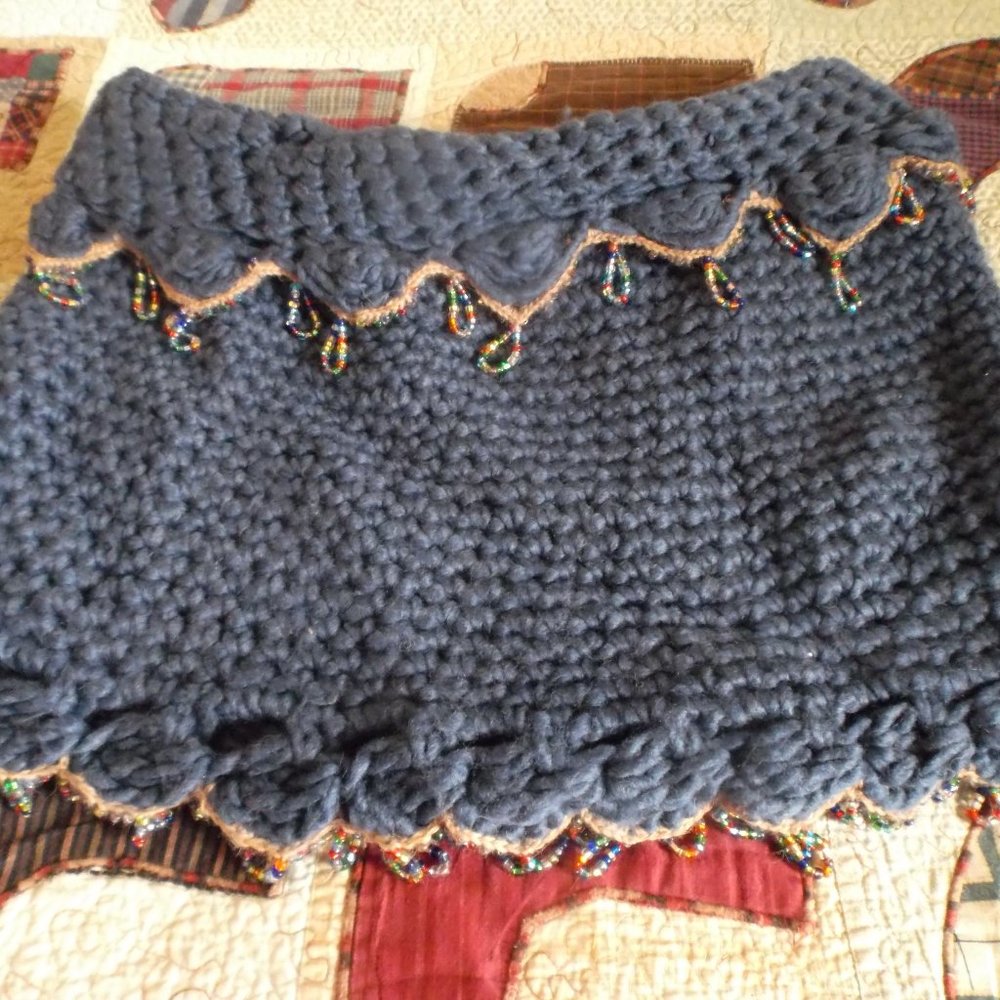 Hand Made beaded caplet scarf